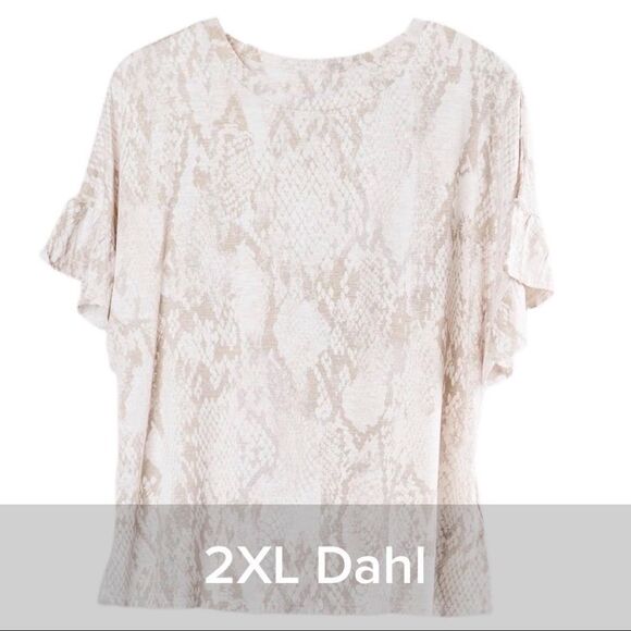 Lularoe Dahl Tee Snakeskin Print - Size 2XL - Picture 1 of 2